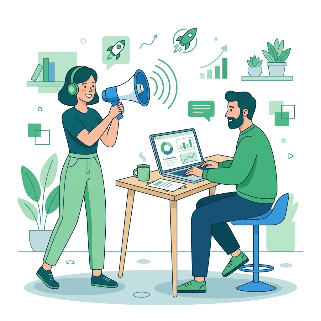 Marketing collaboration illustration